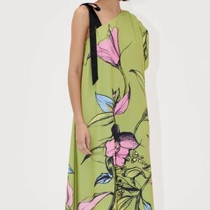 🤩STINE GOYA ONE SLEEVE MAXI DRESS W/BOW STRAP - PENCIL GARDEN🤩